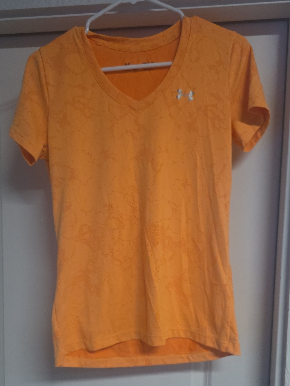 Under Armour Women's V-Neck Short Sleeve Tee in Bright Orange